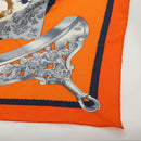 HERMES ETRIERS Triangle Geant Scarf Cashmere Orange Auth am9721M-6