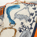 HERMES ETRIERS Triangle Geant Scarf Cashmere Orange Auth am9721M-7