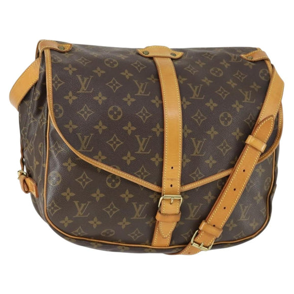 LOUIS VUITTON Monogram Saumur 35 Shoulder Bag M42254 LV Auth am9722