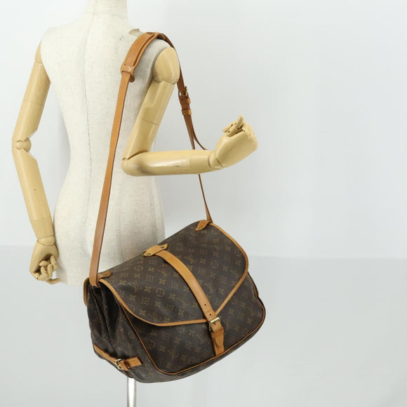 LOUIS VUITTON Monogram Saumur 35 Shoulder Bag M42254 LV Auth am9722