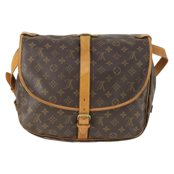 LOUIS VUITTON Monogram Saumur 35 Shoulder Bag M42254 LV Auth am9722