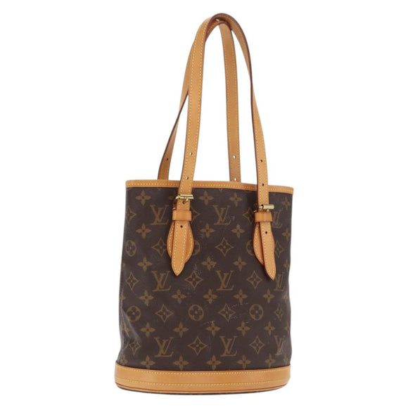 LOUIS VUITTON Monogram Bucket PM Shoulder Bag M42238 LV Auth am9732