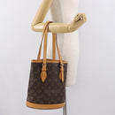 LOUIS VUITTON Monogram Bucket PM Shoulder Bag M42238 LV Auth am9732-22