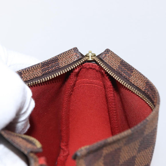 LOUIS VUITTON Damier Ebene Trousse Makeup Pouch N51982 LV Auth am9742V