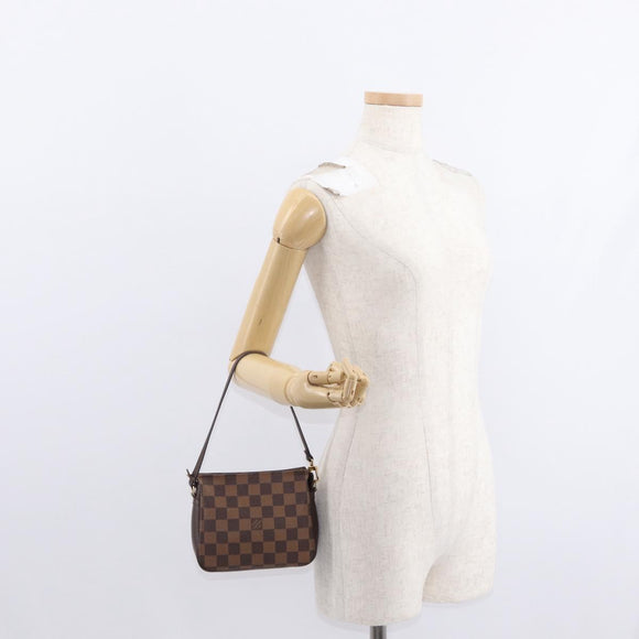 LOUIS VUITTON Damier Ebene Trousse Makeup Pouch N51982 LV Auth am9742V