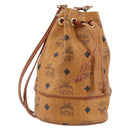MCM Logogram Vicetos Shoulder Bag PVC Leather Brown Gold Auth am9743-1