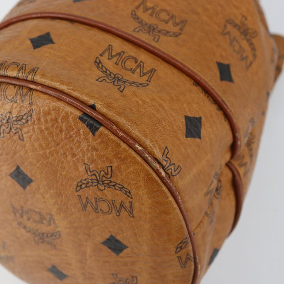 MCM Logogram Vicetos Shoulder Bag PVC Leather Brown Gold Auth am9743