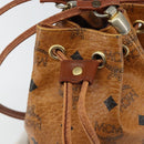 MCM Logogram Vicetos Shoulder Bag PVC Leather Brown Gold Auth am9743-14
