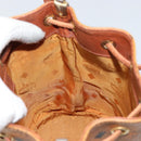 MCM Logogram Vicetos Shoulder Bag PVC Leather Brown Gold Auth am9743-16