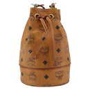 MCM Logogram Vicetos Shoulder Bag PVC Leather Brown Gold Auth am9743-2