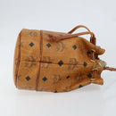 MCM Logogram Vicetos Shoulder Bag PVC Leather Brown Gold Auth am9743-4