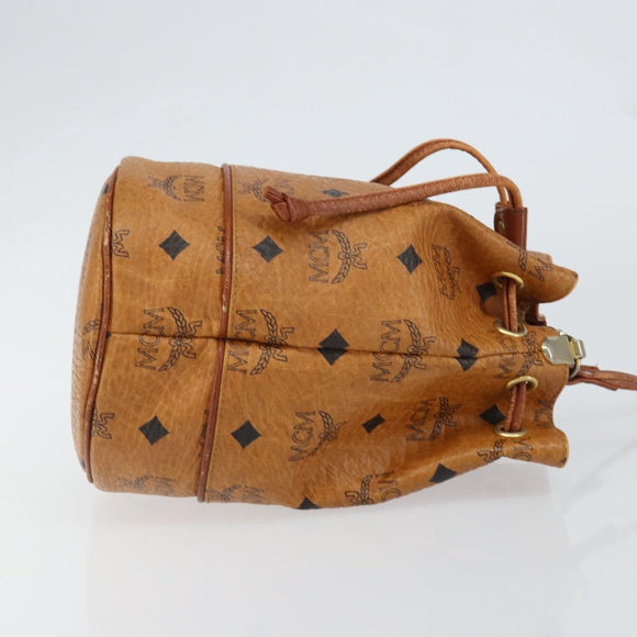 MCM Logogram Vicetos Shoulder Bag PVC Leather Brown Gold Auth am9743