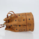 MCM Logogram Vicetos Shoulder Bag PVC Leather Brown Gold Auth am9743-5