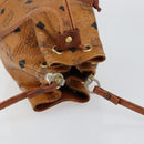 MCM Logogram Vicetos Shoulder Bag PVC Leather Brown Gold Auth am9743-6