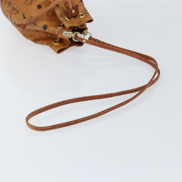 MCM Logogram Vicetos Shoulder Bag PVC Leather Brown Gold Auth am9743