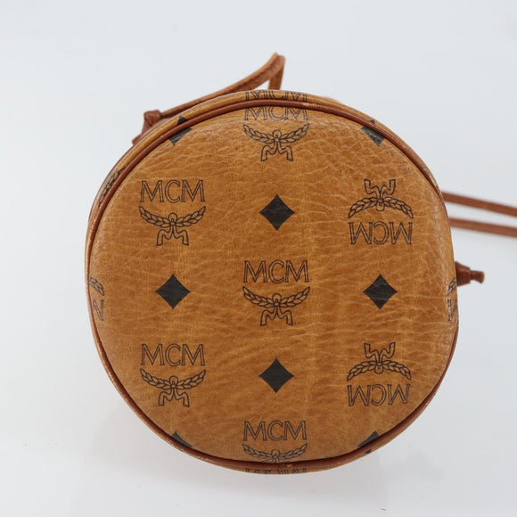 MCM Logogram Vicetos Shoulder Bag PVC Leather Brown Gold Auth am9743