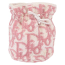 Christian Dior Trotter Canvas Pouch Pile Pink Auth am9744-1