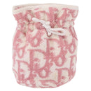 Christian Dior Trotter Canvas Pouch Pile Pink Auth am9744-2