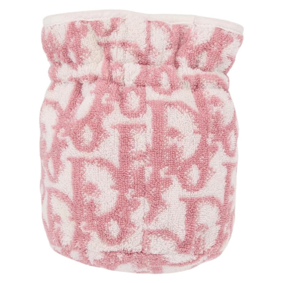 Christian Dior Trotter Canvas Pouch Pile Pink Auth am9744