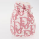 Christian Dior Trotter Canvas Pouch Pile Pink Auth am9744-5