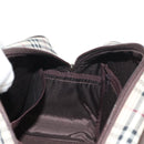 BURBERRY Nova Check Boston Bag Canvas Beige Silver Auth am9746A-19