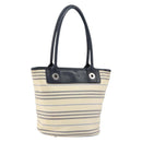 BURBERRY Tote Bag Canvas Ivory Silver Auth am9747-1