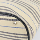 BURBERRY Tote Bag Canvas Ivory Silver Auth am9747-9