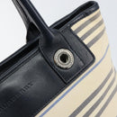 BURBERRY Tote Bag Canvas Ivory Silver Auth am9747-10