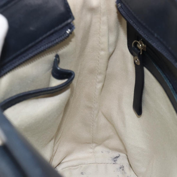 BURBERRY Tote Bag Canvas Ivory Silver Auth am9747