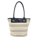 BURBERRY Tote Bag Canvas Ivory Silver Auth am9747-13
