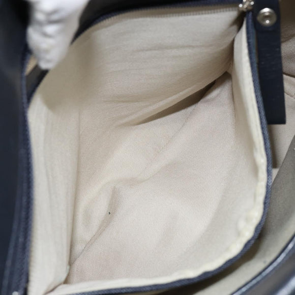 BURBERRY Tote Bag Canvas Ivory Silver Auth am9747