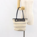 BURBERRY Tote Bag Canvas Ivory Silver Auth am9747-23