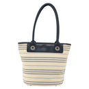 BURBERRY Tote Bag Canvas Ivory Silver Auth am9747-2