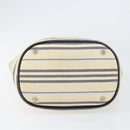 BURBERRY Tote Bag Canvas Ivory Silver Auth am9747-5