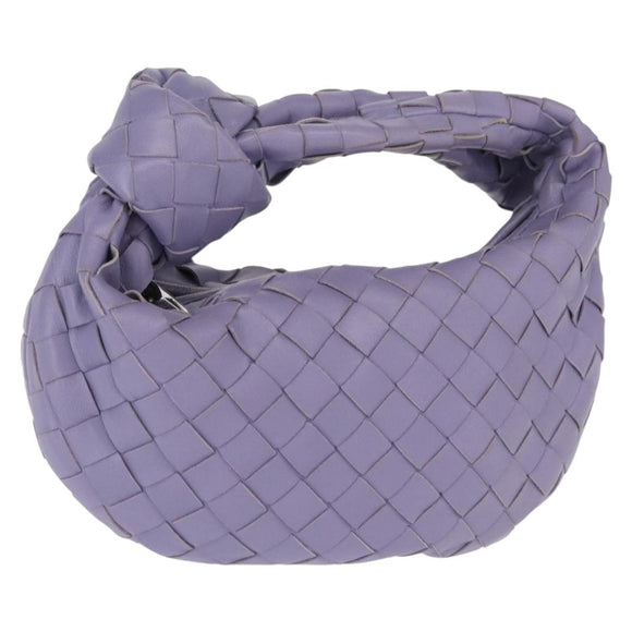 BOTTEGA VENETA INTRECCIATO Hand Bag Leather Purple Silver Auth am9749V