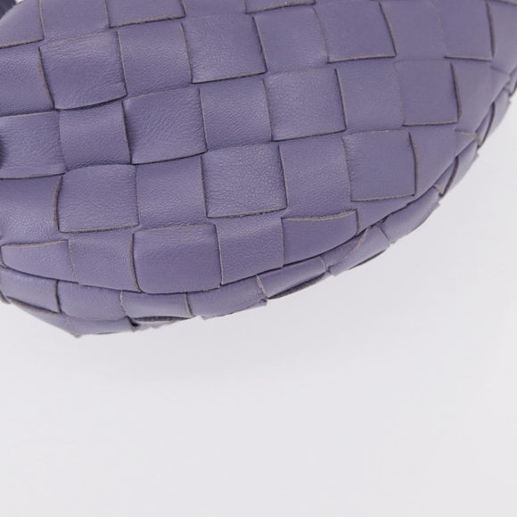 BOTTEGA VENETA INTRECCIATO Hand Bag Leather Purple Silver Auth am9749V