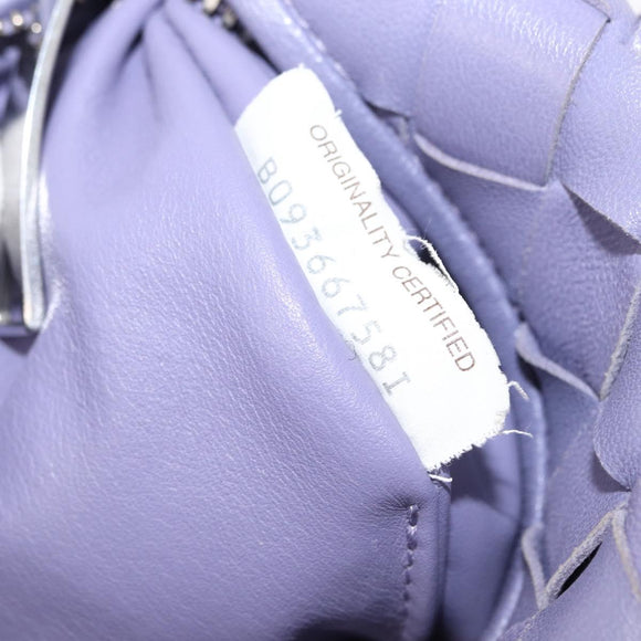 BOTTEGA VENETA INTRECCIATO Hand Bag Leather Purple Silver Auth am9749V