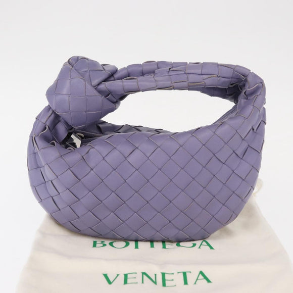BOTTEGA VENETA INTRECCIATO Hand Bag Leather Purple Silver Auth am9749V