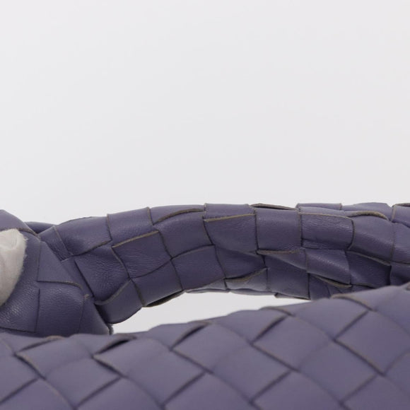 BOTTEGA VENETA INTRECCIATO Hand Bag Leather Purple Silver Auth am9749V