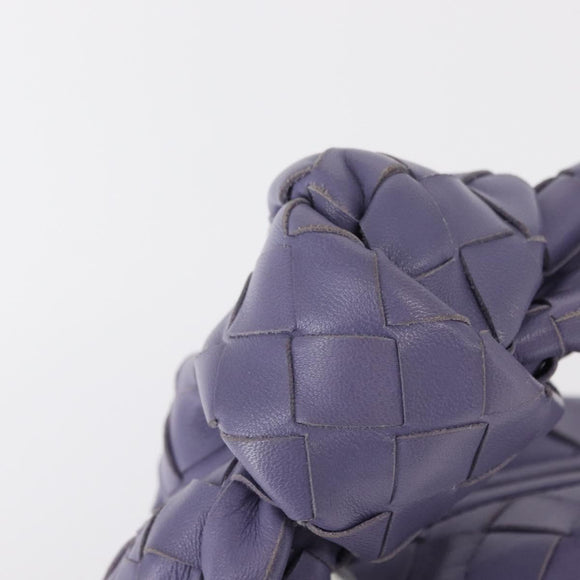 BOTTEGA VENETA INTRECCIATO Hand Bag Leather Purple Silver Auth am9749V