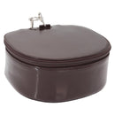 GUCCI Vanity Pouch Enamel Brown Silver Auth am9751-1