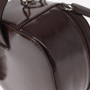 GUCCI Vanity Pouch Enamel Brown Silver Auth am9751-11