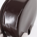 GUCCI Vanity Pouch Enamel Brown Silver Auth am9751-12