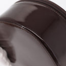 GUCCI Vanity Pouch Enamel Brown Silver Auth am9751-13