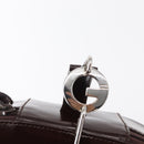 GUCCI Vanity Pouch Enamel Brown Silver Auth am9751-14