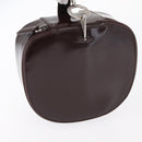 GUCCI Vanity Pouch Enamel Brown Silver Auth am9751-6