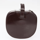 GUCCI Vanity Pouch Enamel Brown Silver Auth am9751-9