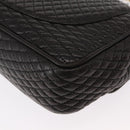 BALLY Chain Shoulder Bag Leather Black Gold Auth am9754-17