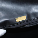 BALLY Chain Shoulder Bag Leather Black Gold Auth am9754-19