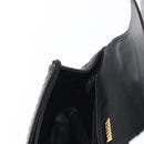 BALLY Chain Shoulder Bag Leather Black Gold Auth am9754-21